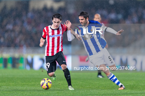 Unai Lopez in the match between Real Sociedad and Athletic de Bilbao, for Week 15 of the spanish Liga BBVA played at the Anoeta, December 14...