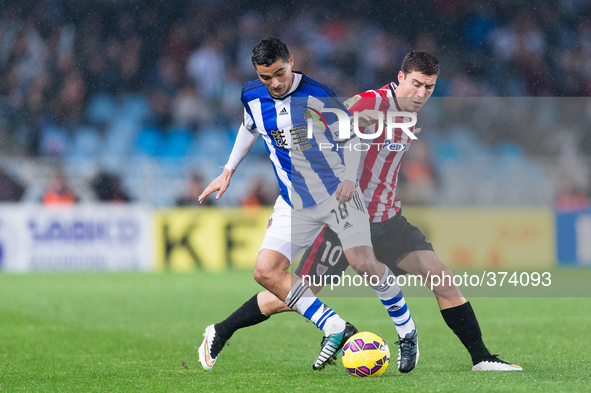 Chory Castro in the match between Real Sociedad and Athletic de Bilbao, for Week 15 of the spanish Liga BBVA played at the Anoeta, December...