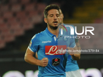 Dries Mertens of SSC Napoli celebrates after scoring during the italian Serie A football match between SSC Napoli and Parma at San Paolo Sta...