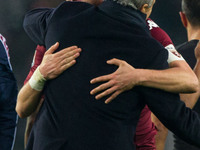 Torino coach Giampiero Ventura and Torino defender Kamil Glik (25) celebrate victory after the Serie A football match n.16 TORINO - GENOA on...