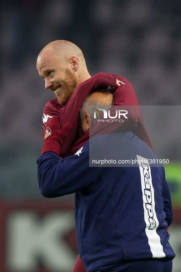 Torino midfielder Alexander Farnerud (8) celebrates victory after the Serie A football match n.16 TORINO - GENOA on 21/12/14 at the Stadio O...