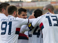 Genoa forward Iago Falque (24) celebrates with his teammates after scoring his goal during the Serie A football match n.16 TORINO - GENOA on...