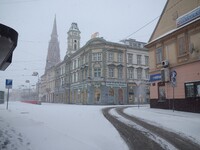 Heavy snow falls in Osijek city on  28 Dec 2014, in Osijek,Croatia (