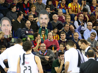 BARCELONA -december28- SPAIN : catalan supporters with maks of Juan Carlos Navarro and Xavi Pascual in the match between FC Barcelona and Re...
