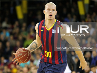 BARCELONA -december28- SPAIN : Maciej Lampe in the match between FC Barcelona and Real Madrid, forthe week 13 of the Endesa League basketbal...