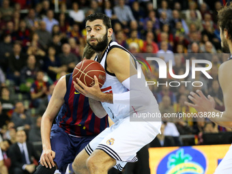 BARCELONA -december28- SPAIN : Bourousis in the match between FC Barcelona and Real Madrid, forthe week 13 of the Endesa League basketball m...
