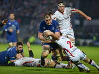 Leinster's Devin Toner in action, tackled by Ulster’s Paul Marshall, during the Guinness PRO12’ match, at RDS Arena in Dublin. Ireland. 3 Ja...