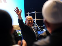 Israeli Prime Minister and leader of the Likud Party Benjamin Netanyahu with attends the Party conference in Tel Aviv, January 05 2015.  (
