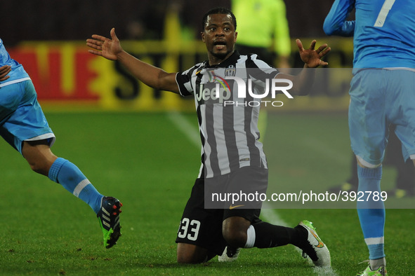 Patrice Evra of Juventus during the italian Serie A football match between SSC Napoli and FC Juventus at San Paolo Stadium on August 29, 201...