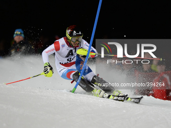 Wendy Holdener from Switzerland, during the 6th Ladies' slalom 1st Run, at Audi FIS Ski World Cup 2014/15, in Flachau. 13 January 2014, Pict...