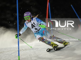 Sarka Strachovafrom Czech Republic during the 6th Ladies' slalom, at Audi FIS Ski World Cup 2014/15, in Flachau. Flachau, Austria. January 1...