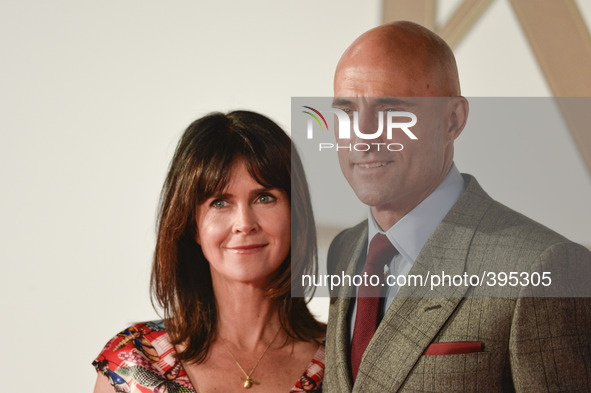 Liza Marshall and Mark Strong attends the World Premiere of 'Kingsman: The Secret Service' at the Odeon Leicester Square on January 14, 2015...