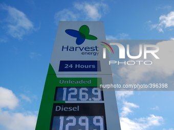 The Harvest Energy petrol station, trading in unleaded and diesel fuel, for road vehicles on Thursday 15th January 2015 in Manchester, UK....