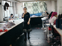 Workers in a small garment factory in the Kurtulus neighborhood of Istanbul.  (