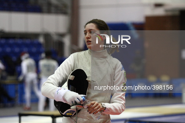 Gdansk, Poland 17th, Jan. 2015 Artus Court 2015 fencing cup in Gdansk. Martina Batini  (ITA) fights against Hanna Lyczbinska (POL)
 