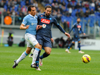 Higuain e Ledesma during the Serie A match between SS Lazio and SSC Napoli at Olympic Stadium, Italy on January 18, 2015. (