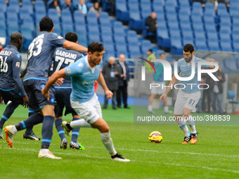 Un tiro di Candreva during the Serie A match between SS Lazio and SSC Napoli at Olympic Stadium, Italy on January 18, 2015. (