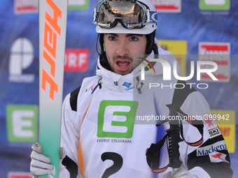 Philippe Marquis from Canada, after winning his Quarter-Final against his team-mates, Marc-Antoine Gagnan, in Dual Moduls Final at FIS Frees...