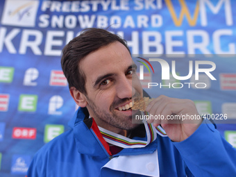 Anthony Benna from France receives today a Gold in the Men's Moguls, a competition that took place on the 18th of January 2015, at the FIS F...