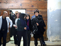 Akie Abe, wife of Japan's Prime Minister Shinzo Abe, looks on during her visit to the Nativity Church in the West Bank city of Bethlehem
 (