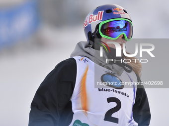 Katie Summerhayes from UK, Takes SIlver Medal during Ladies' Ski Slopestyle final. at FIS Freestyle World Ski Championship 2015, in Kreischb...