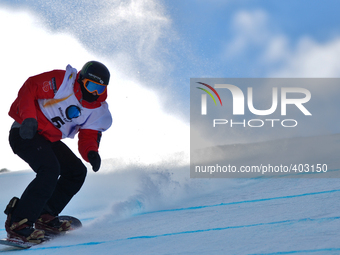 Darcy Sharpe from Canada, during Men's' Snowboard Slopestyle final, at FIS Freestyle World Ski Championship 2015, in Kreischberg, Austria. 2...