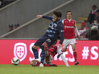 PORTUGAL, Braga: Porto's Portuguese forward Gonçalo Paciência (R) vies with Braga's Portuguese midfielder Rafa Silva (L) during the League C...