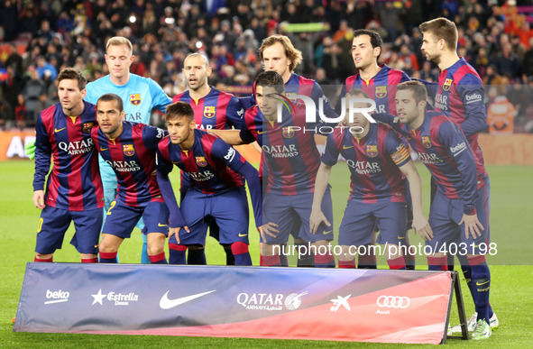 BARCELONA -21 january- SPAIN: FC Barcelona team in the match between FC Barcelona and Atletico Madrid, for the first leg of the quarterfinal...