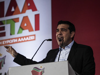 Alexis Tsipras during his pre-election speech in Athens. January 22, 2015. (