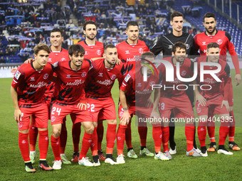 BARCELONA - january 22- SPAIN: Sevilla CF team during the match between RCD Espanyol and Sevilla FC, for the first leg of the quarterfinals...