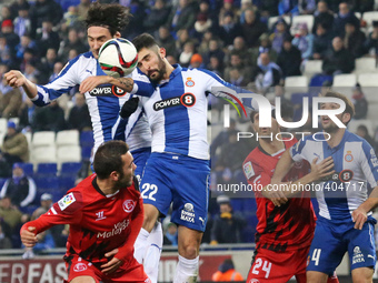 BARCELONA - january 22- SPAIN: Colotto and Alvaro during the match between RCD Espanyol and Sevilla FC, for the first leg of the quarterfina...