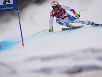 Switzerland's Sandro VIletta, races down the famous Hahnenkamm course during the men's Super-G, at the FIS SKI World Cup in Kitzbuehel, Aust...