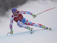 France's Adrien Theaux, races down the famous Hahnenkamm course during the men's Super-G, at the FIS SKI World Cup in Kitzbuehel, Austria, o...