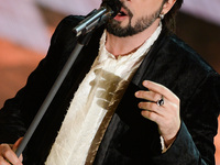 Francesco Sarcina attend closing night of the 64rd Sanremo Song Festival at the Ariston Theatre on February 22, 2014 in Sanremo, Italy. (