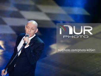 Giuliano Palma attend closing night of the 64rd Sanremo Song Festival at the Ariston Theatre on February 22, 2014 in Sanremo, Italy. (