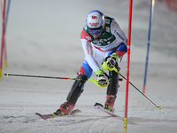 Switzerland's Maura Caviezel finishes 10th the famous Hahnenkamm course during the men's Alpine Combined - Slalom, at the FIS SKI World Cup...