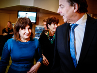 Dutch minister of foreign affairs Bert Koenders (R) and minister of foreign trade Lilianne Ploumen (L) are seen at the opening of the yearly...