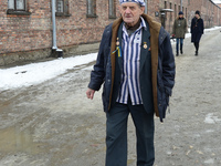 Auschwitz survivor, Igor Malicki from Ukraine, age 89 (will be 90, the next February 12), returns to Auschwitz for the 70th Anniversary of t...