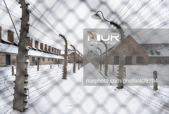 A general view of the former Auschwitz 1 Camp, ahead of the 70th Anniversary of the Camp Liberation. Oświęcim, Poland. 26 January 2015. Pict...