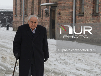 Auschwitz survivor, Mathias Hirsch from Switzerland, returns to Auschwitz for the 70th Anniversary of the Camp Liberation. Oświęcim, Poland....