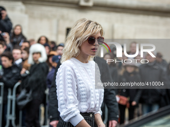 Cecile Cassel at the Fashion Week at le Grand Palais with the Chanel runway, in Paris, France, on January 27, 2015. (