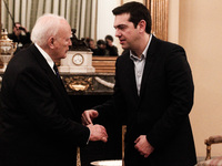 Alexis Tsipras's new Greek cabinet sworn inAthens, January 27, 2015. The ceremony was in two parts: a religious and a political one.
In pho...