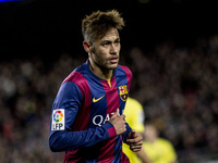 Barcelona, Catalonia, Spain. Fabruary 1, 2015 Neymar Jr of Barcelona in action during the spanish league match between FC barcelona and Vill...