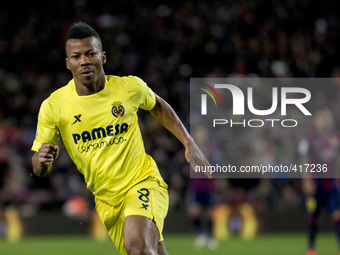 Barcelona, Catalonia, Spain. Fabruary 1, 2015 Uche of Villarreal in action during the spanish league match between FC barcelona and Villarre...