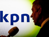Chairman Eelco Blok of Dutch telecom provider KPN on Wednesday presented the yearly financial results in The Hague. Net profit has fallen an...
