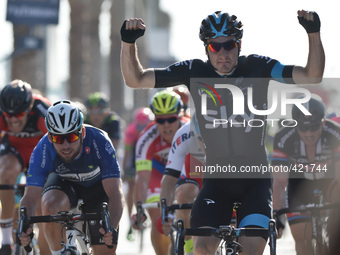 Italian Elia Viviani from Team Sky wins 190km Nakheel Stage 2, in Dubai Tour 2015.  5th February 2015, Photo by: Artur Widak/NurPhoto (