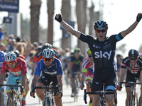 Italian Elia Viviani from Team Sky wins 190km Nakheel Stage 2. UK's Mark Cavendish from Etixx - Quick-Step takes a second place. Dubai Tour...