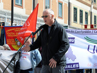 Mark Evans of Unison attends May Day March And Rally In Cardiff, Wales, on 1st May 2019.  (