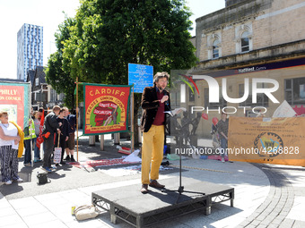 Adam Johannes  members attends May Day March And Rally In Cardiff, Wales, on 1st May 2019.  (