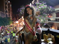 The 'Miss Sympathy' of a Carnival band dances samba on a Carnival parade in Augusta Street in Sao Paulo, Brazil on February 13, 2015. It is...